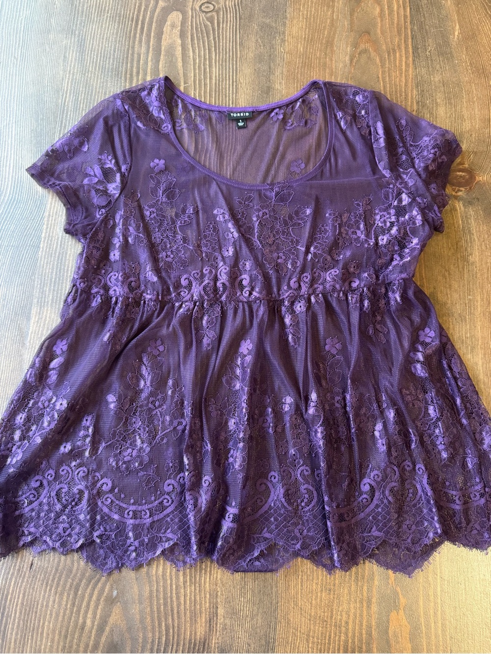 torrid Purple Lace Peplum Top